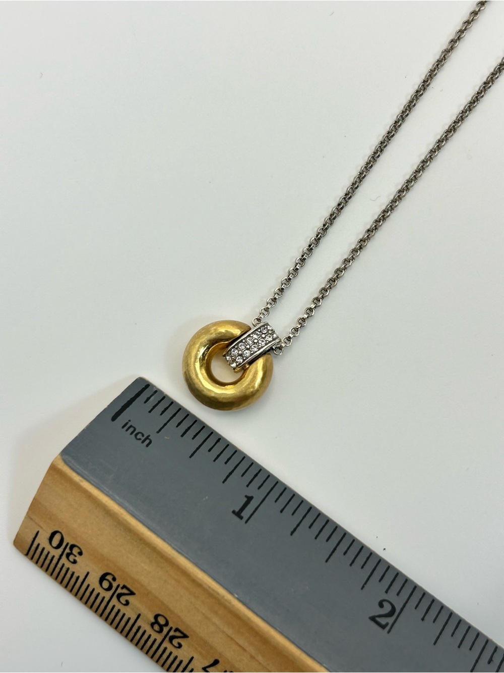 Brighton Meridian Geo Mini Pendant Necklace 18" Two-tone Gold Silver Plated - Picture 10 of 11